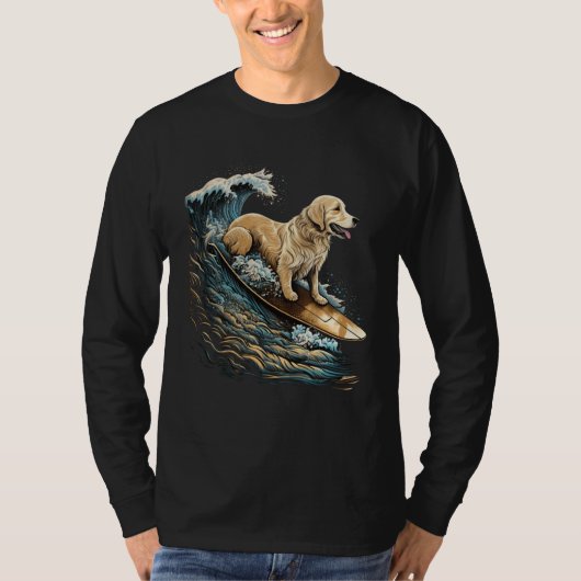 Golden Retriever Surfing Kanagawa Japanese The gre Tシャツ (正面)