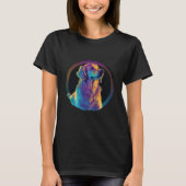 Golden Retriever Synthwave 80s Retrowave Aesthetic Tシャツ (正面)