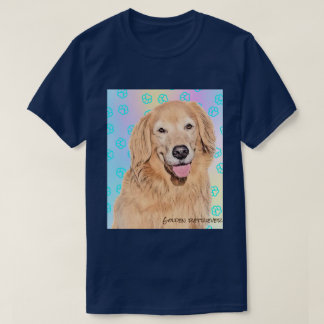 Golden retriever T-shirt with Paw print Tシャツ