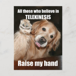 Golden Retriever Telekinesisジおもしろいョークポストカード ポストカード