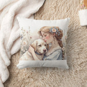 Golden Retriever Throw Pillow クッション