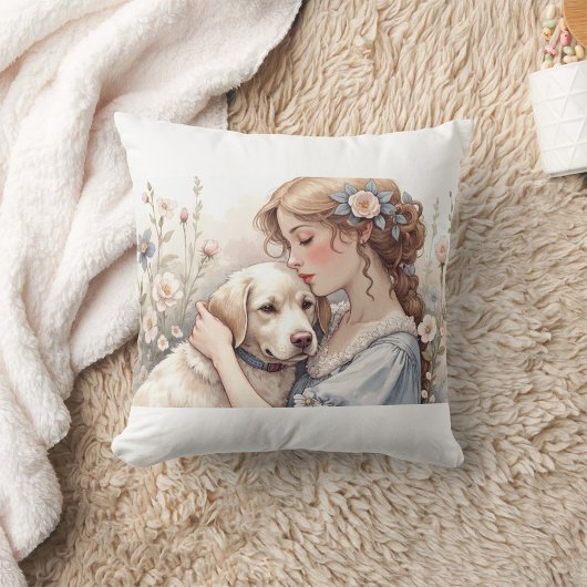 Golden Retriever Throw Pillow クッション