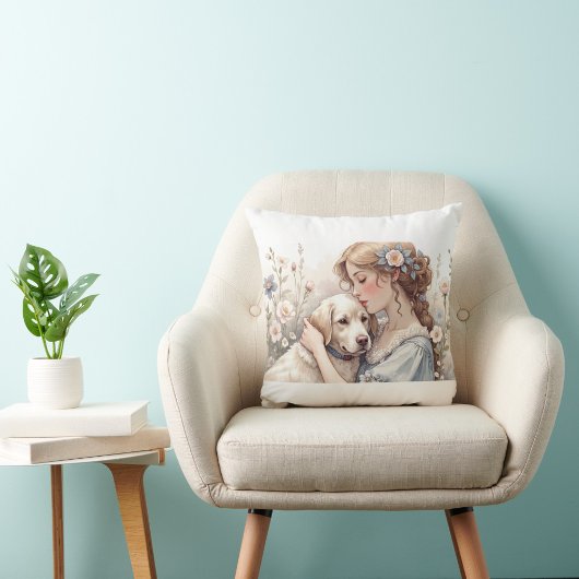 Golden Retriever Throw Pillow クッション