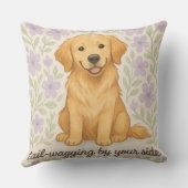 Golden Retriever Throw Pillow Gift for Dog Lovers  クッション (裏面)
