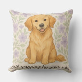 Golden Retriever Throw Pillow Gift for Dog Lovers  クッション (正面)