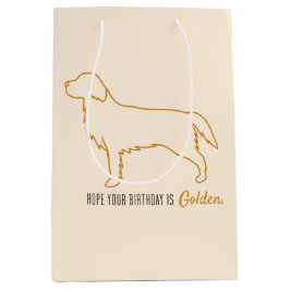 Golden Retriever Tissue Paper  ミディアムペーパーバッグ