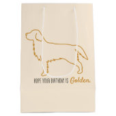 Golden Retriever Tissue Paper ミディアムペーパーバッグ (裏面)