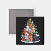 Golden Retriever Tree Christmas Xmas Squad Men Wom マグネット (正面/裏面)