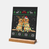Golden retriever Ugly Christmas Dog Funny Christma アクリルサイン (傾斜)