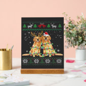 Golden retriever Ugly Christmas Dog Funny Christma アクリルサイン (ウェディング)