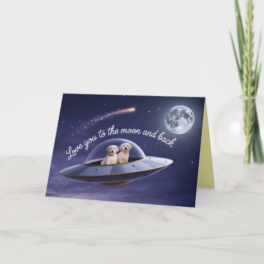 Golden Retriever Valentine Day's Card シーズンカード (正面)