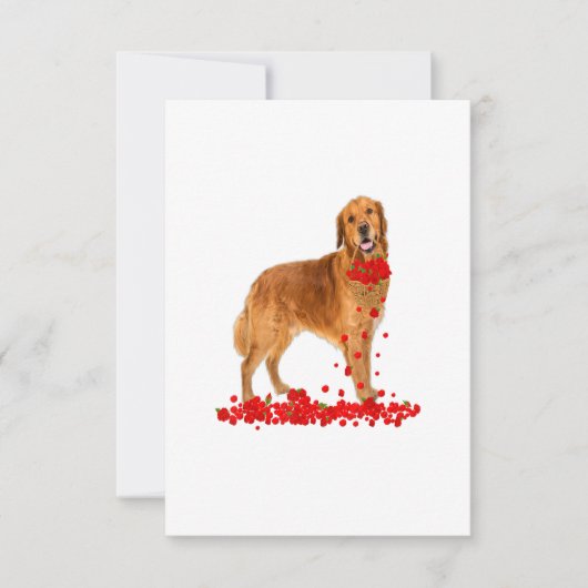 Golden Retriever Valentines Day Dog Dad Dog Mom 出欠カード (正面)