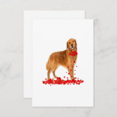 Golden Retriever Valentines Day Dog Dad Dog Mom 出欠カード (正面/裏面)