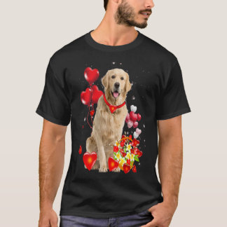 Golden Retriever Valentines Day Shirt Funny Dog Tシャツ