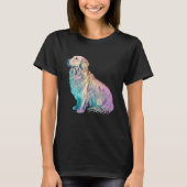 Golden Retriever Vaporwave Retrowave Aesthetic  2 Tシャツ (正面)