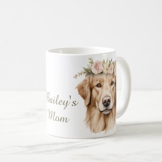 Golden Retriever Watercolor Mug  コーヒーマグカップ (正面右)