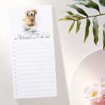Golden retriever watercolor to do list マグネットノートパッド<br><div class="desc">Magnetic notepad to do list featuring a beautiful watercolor painting of a Golden retriever running through water.</div>
