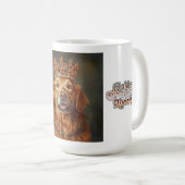 Golden Retriever Wearing Crown Mug コーヒーマグカップ (正面右)
