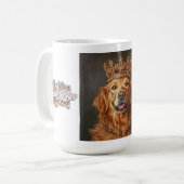Golden Retriever Wearing Crown Mug コーヒーマグカップ (正面左)