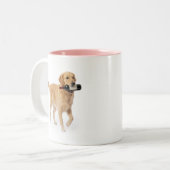 Golden Retriever Wine Humor Gift ツートーンマグカップ (正面左)