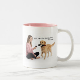 Golden Retriever Wine Humor Gift ツートーンマグカップ