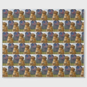 Golden Retriever With a Barn American Flag ラッピングペーパー (フラット)