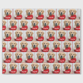 Golden Retriever With a Red Heart Pillow ラッピングペーパー (フラット)