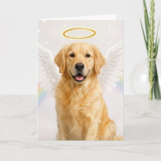 Golden Retriever with Angel Wings カード (正面)