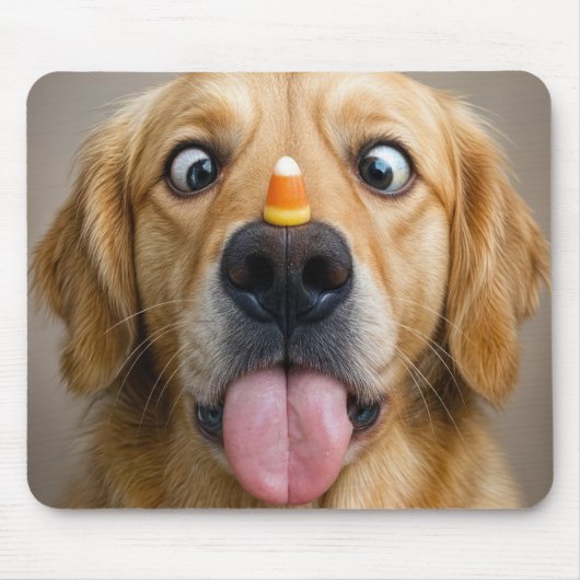 Golden Retriever With Candy Corn マウスパッド (正面)