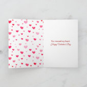 Golden Retriever With Valentine Heart Pillow カード (内部)