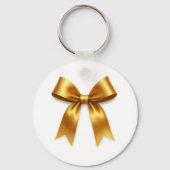 Golden Ribbon Pattern — Elegant Minimal Luxury キーホルダー (正面)