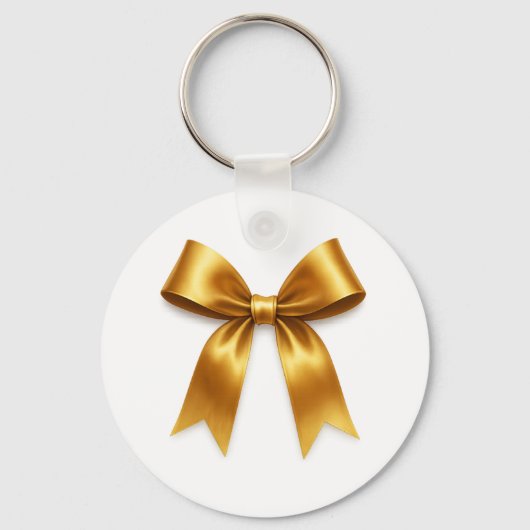 Golden Ribbon Pattern — Elegant Minimal Luxury キーホルダー (正面)
