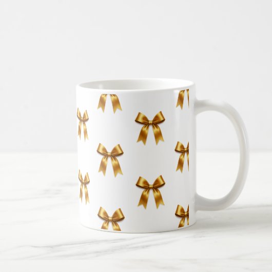 Golden Ribbon Pattern — Elegant Minimal Luxury コーヒーマグカップ (右)