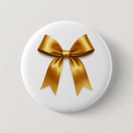 Golden Ribbon Pattern — Elegant Minimal Luxury 缶バッジ