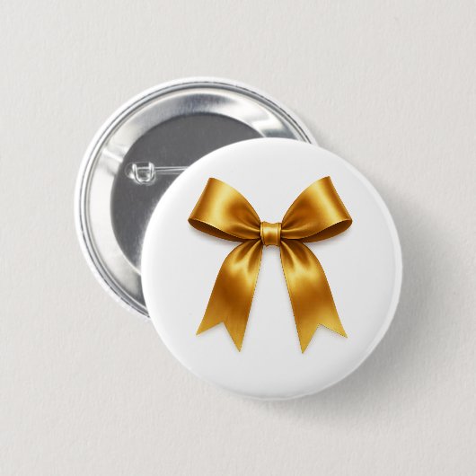 Golden Ribbon Pattern — Elegant Minimal Luxury 缶バッジ (正面&裏面)