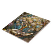 Golden Robot Hand Holding Gold Tree Of Life タイル (側面)