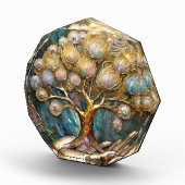 Golden Robot Hand Holding Gold Tree Of Life フォトブロック (右)