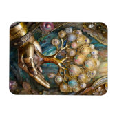 Golden Robot Hand Holding Gold Tree Of Life マグネット (横)