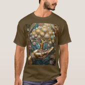 Golden Robot Hand Holding Gold Tree Of Life Tシャツ (正面)