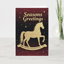 Golden Rocking Horse – Holiday Card カード