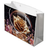 Golden rose in a globe ラージペーパーバッグ (裏面アングル)