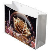 Golden rose in a globe ラージペーパーバッグ (正面アングル)