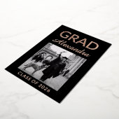 Golden Rose Ivory DVM Photo Graduation Party 箔招待状 (回転した状態)