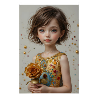 Golden Rose Portrait ポスター