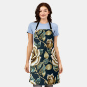 Golden Roses With a Metallic Finish エプロン (着用した状態)