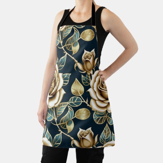 Golden Roses With a Metallic Finish エプロン (インサイチュ)