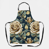 Golden Roses With a Metallic Finish エプロン (正面)