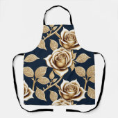 Golden Roses With A Metallic Finish エプロン (正面)