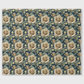 Golden Roses With a Metallic Finish ラッピングペーパー (フラット)
