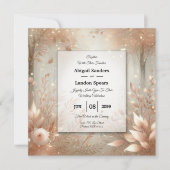 Golden Rosewood Enchanted Forest Wedding 招待状 (正面)